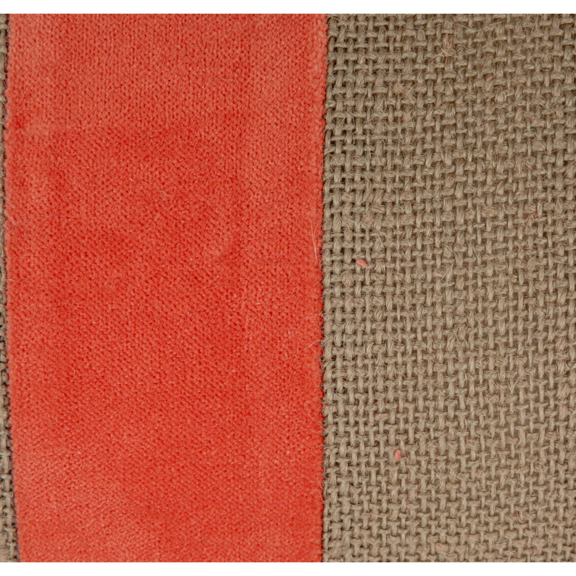 Hello Honey® Pink & Gray Stripes Cotton Velvet & Jute Bolster Pillow